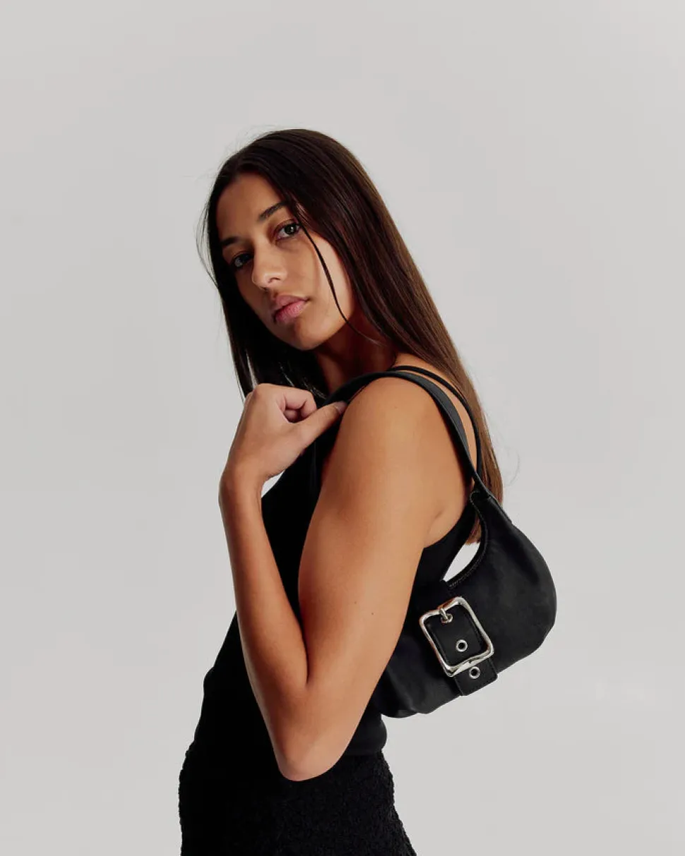 Brie Leon 'Everyday Mini Baguette Bag' - Black Corn Suede Cheap