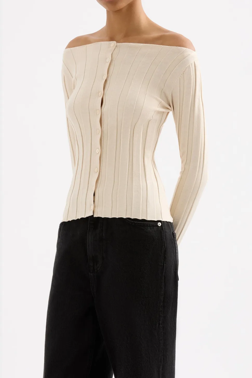 nude_lucy_aneke_knit_top__cream_marle_2.webp Nude Lucy 'Aneke Knit Top' - Cream Marle Shop