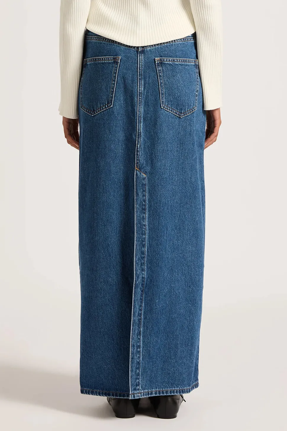 Nude Lucy 'Organic Denim Maxi Skirt' - Vintage Blue Hot