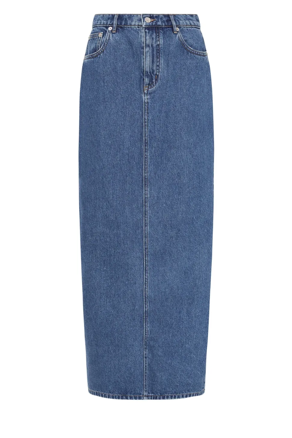 Nude Lucy 'Organic Denim Maxi Skirt' - Vintage Blue Hot